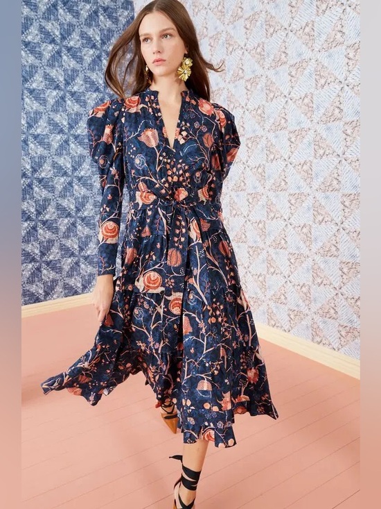 Ulla Johnson Dresses & Skirts - Ulla Johnson Nanette Midi Dress in Moonlight Long Sleeve Tiered Floral Print